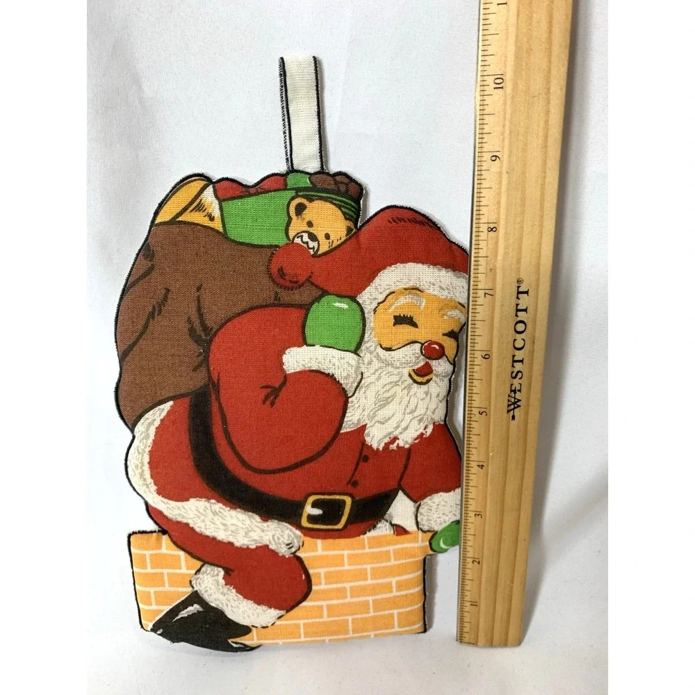 Christmas Pot Holder Santa Vintage Phillipines Foam filled Hot mat‎